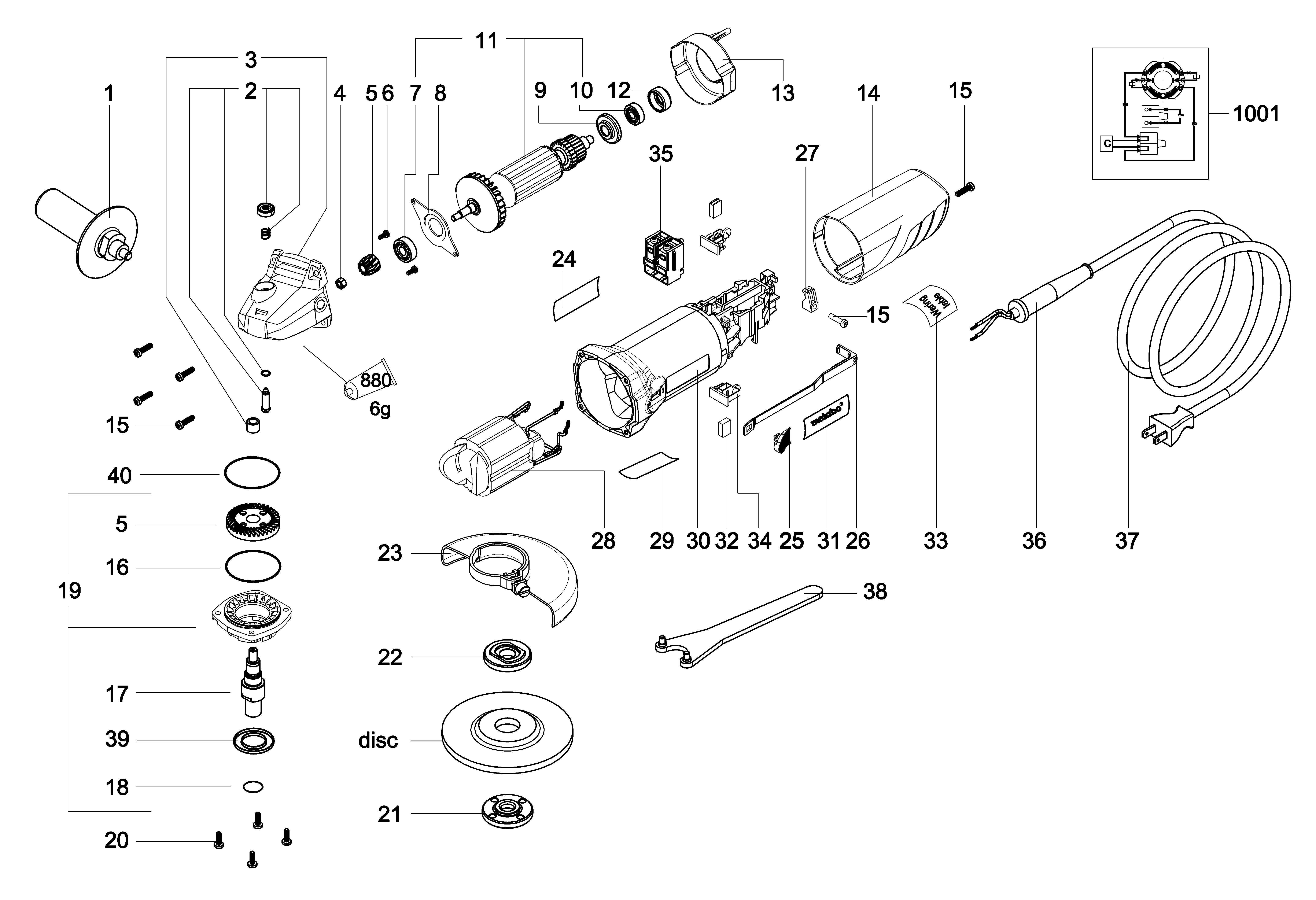Малые угловые шлифмашины Metabo W 1100-115 (01236000)