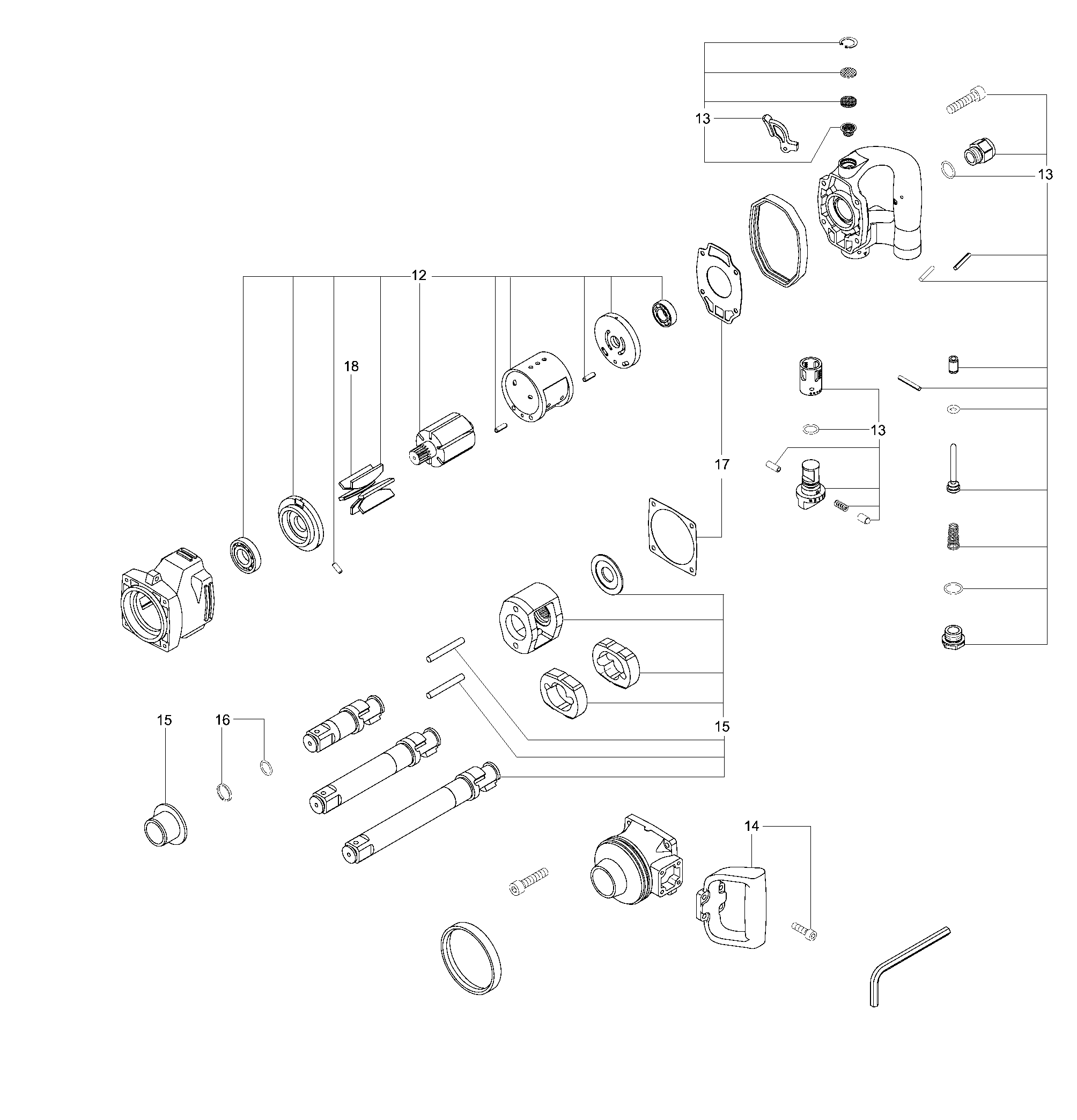 Запчасти для пневматического гайковерта Metabo DSSW 2440-1&quot (01551000)