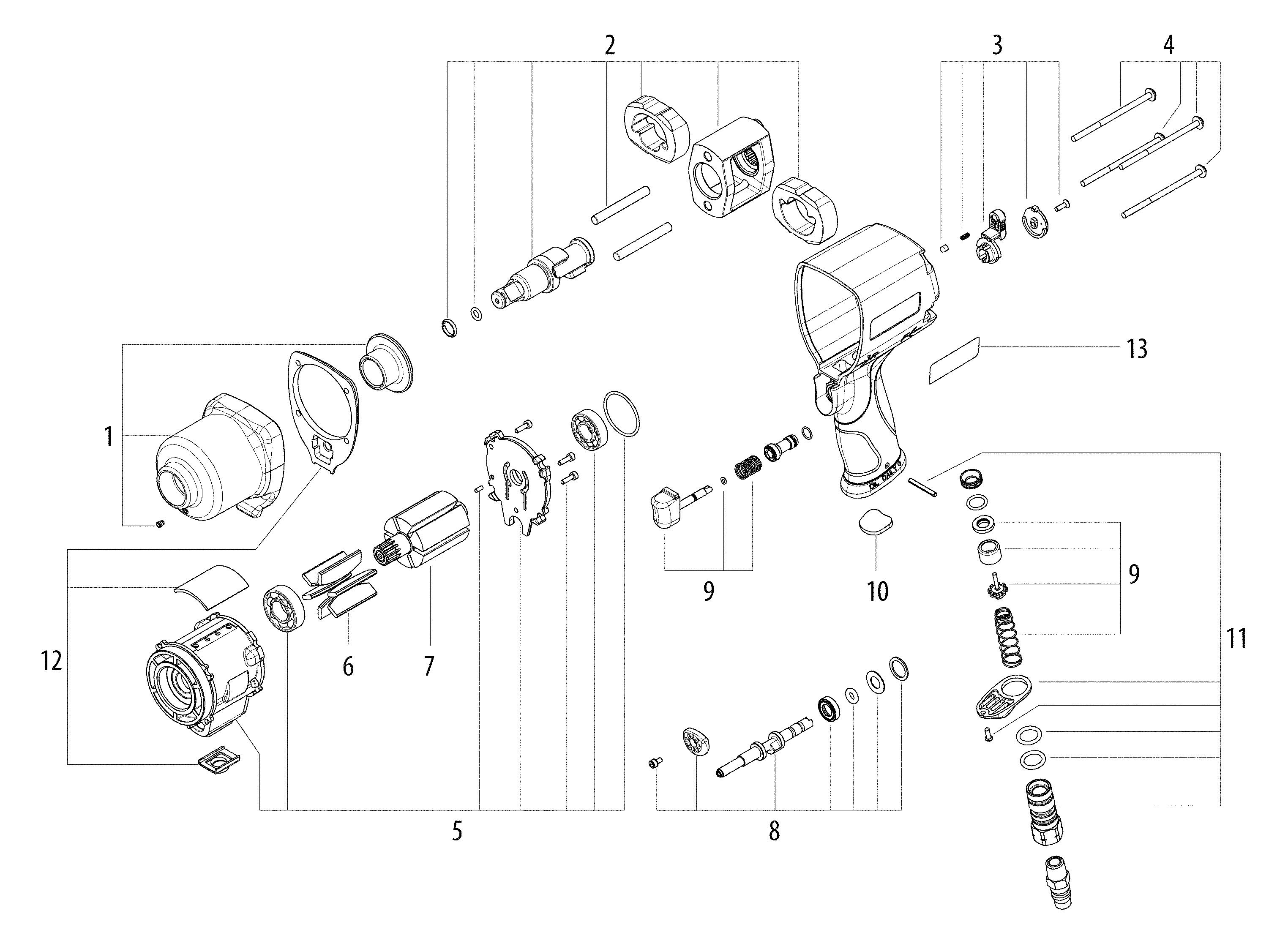 Запчасти для гайковерта пневматического Metabo DSSW 930-1/2&quot (01549000)