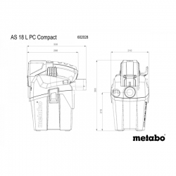 Аккумуляторный пылесос Metabo AS 18 L PC Compact 602028850